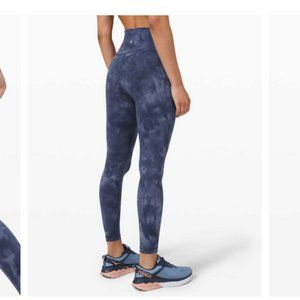 Lululemon Wunder Train High Rise Tight Naval Blue Diamond Dye